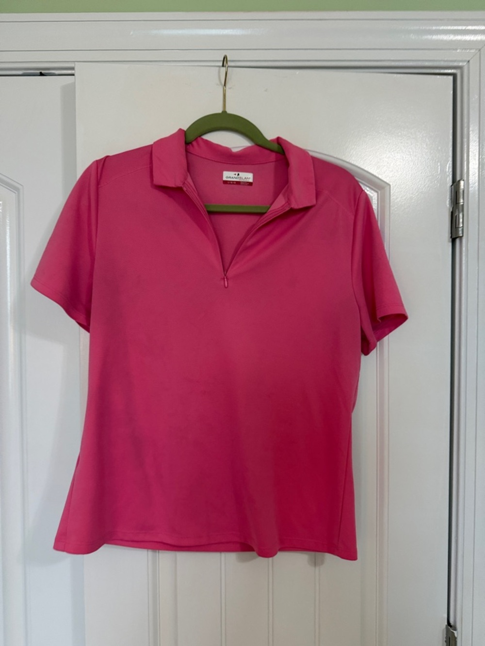 Grand Slam Hot Pink Short-Sleeve Zip Polo